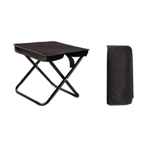 Tabouret de camping pliable, mini tabouret de camping pliable, chaise pliante de camping avec sac de rangement, siège pliant ultraléger pour voyage, jardin, pêche, barbecue, plage (noir)-ARCAN (1/5)