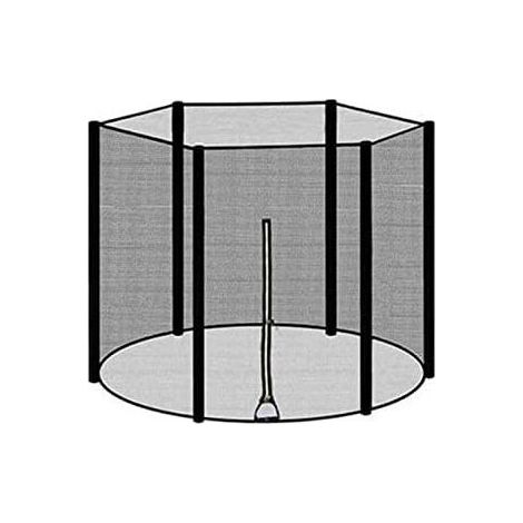 Sicherheitsnetz für Trampolin, 183/244/306/366 cm, 6/8 Stangen, Schutznetz, Ersatznetz, aus strapazierfähigem Nylon, Stangen nicht im Lieferumfang enthalten. 6 Stangen, 244 cm (1/5)