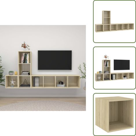 Armadio in truciolato - vidaXL Set Porta TV 3 pz Rovere Sonoma in Truciolato - Armadio in legno