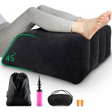 Coussin Surélévateur Jambes Gonflable Oreiller de Jambe Veineux Coussin Incliné pour Relever Les Jambes au Lit Repos et Détente - Noir (1/5)