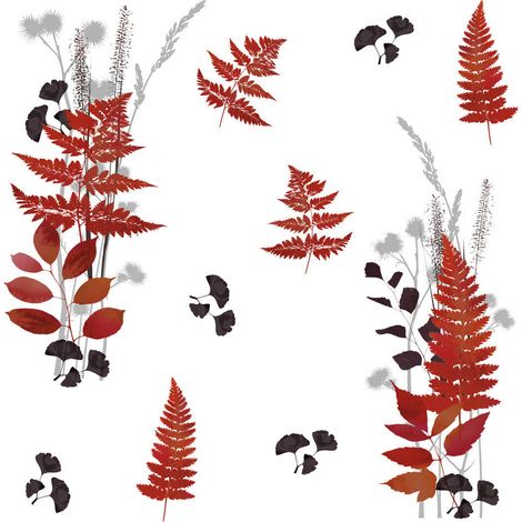 Stickers - Feuilles De Fougères - Hauteur 92.71 cm (1/3)