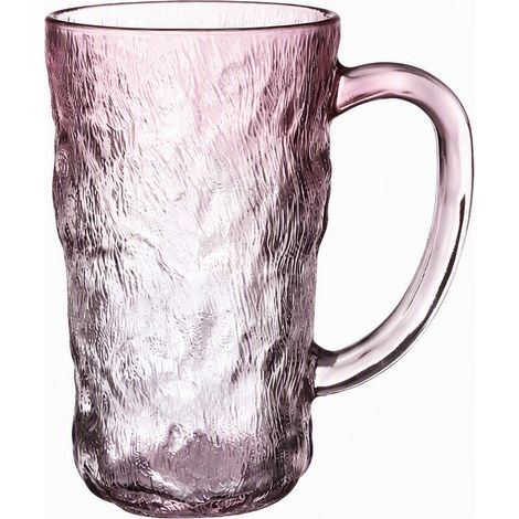 Verre à motif glacier avec anse, grand modèle, en rose