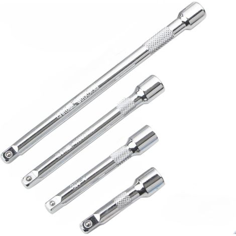 Set di prolunghe per bussole da 1/4" da 4 pezzi, set di prolunghe per chiavi a cricchetto con bussole da 1/4", 2"/50 mm, 3"/75 mm, 4"/100 mm, 6"/150 mm, materiale CR-V resistente di alta qualità