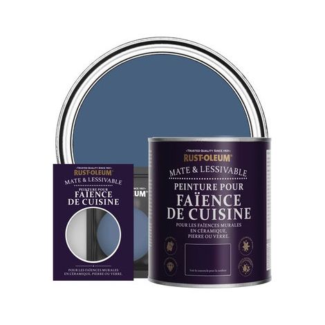 Peinture pour Faïence de Cuisine, Finition Mate - Encre Bleue (1/2)