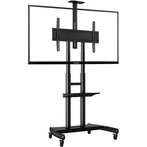 Support TV mobile réglable pour écrans 55-80 pouces – Charge max 90 kg – Structure en acier – Roulettes pivotantes avec freins – North Bayou (1/5)
