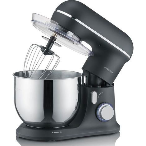 Severin KM3899 Robot da cucina 1200 W Capacita' 5.3 L Acciaio inox Paraspruzzi Sistema Planetario Accessori Lavastoviglie colore Nero