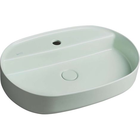 Sapho Isvea - Aufsatzwaschtisch 60x40 cm, Hahnloch, mintgrün 10NF65060-2T (1/5)