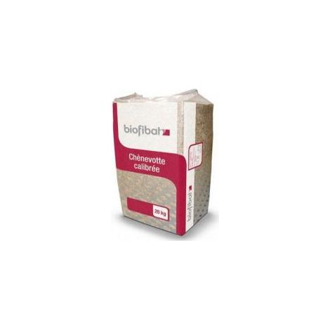Sac de chenevotte en vrac 18kg – Matériau isolant écologique pour murs et toitures – Densité 100kg/m3 – Idéal pour béton de chanvre – Biofib