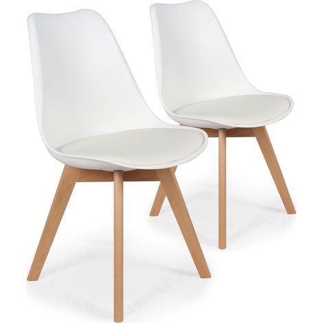Lot de 2 chaises style scandinave Bovary Blanc (1/5)