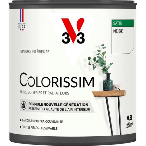 Peinture murale intérieure Colorissim® V33 Neige Satin 0,5L