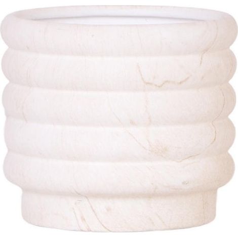 Cache-pot en Céramique Design Effet Marbre Clair pour Plantes et Fleurs Ø 12 cm - PANGIVO (1/4)
