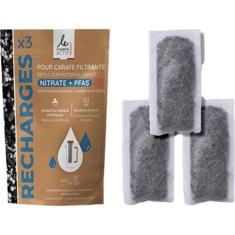 Lot De 3 Recharges Pour Carafe Filtrante - Filtration Pfas & Nitrates (1/5)