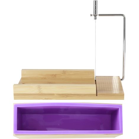 Lila Multifunktions-DIY-Seifenschneider, verstellbar, Drahtschneidemaschine (Bambus-Formkasten ohne Deckel) (1/5)