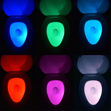 Lampe de toilette étanche avec détecteur de mouvement, veilleuse LED et lumière UV pour salle de bain (1/5)