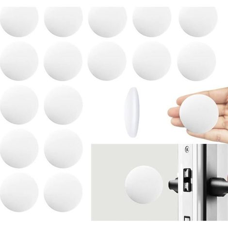 16pcs Butee de Porte Interieur, Butée de Porte Murale Blanc,Arret de Porte, Butee de Porte Adhesive, pour Salle De Bain,Meubles,Murs