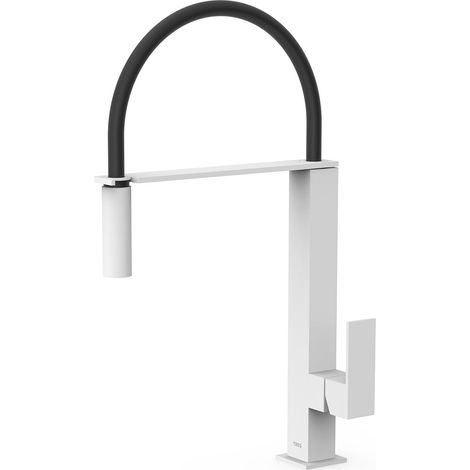 Mitigeur évier blanc mat avec bec extractible - TRES 00648701BM (1/2)