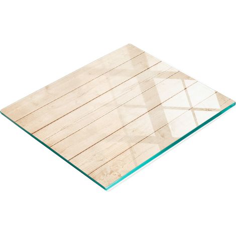 Planche décorative multifonctionnelle pour cuisine, en verre trempé et bois, 60 x 52 cm (1/5)