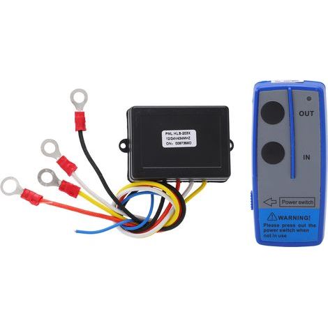 Kit de T¨l¨commande sans Fil pour Treuil Universel 12 V/24 V 434 MHz R¨cepteur 12 V 24 V Commutateur de T¨l¨phone Portable pour General Motors Camion ATV SUV (1/5)