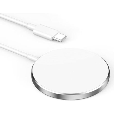 Chargeur induction for iphone-chargeur for iphone 15W USB‑C for iPhone Rapide Chargeur Magnétique Sans Fil pour iPhone 15/15 Pro/15 Pro Max/14/13/12/11/X/XS/SE/XR/AirPods - Blanc 15W (1/4)