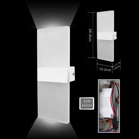 TRADE SHOP - Applique Lampada Parete Led 8watt Doppia Emissione Luce 3000k 4000k 6500k E37 - -Bianco Freddo - (1/2)