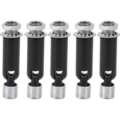 Lot de 5 joints pivotants M10 à denture externe pour spots LED, noirs, avec adaptateur M12 inclus (1/5)