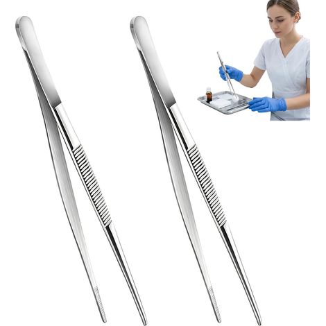 Set di 2 pinze da cucina professionali in acciaio inox – 30 cm, resistenti al calore, antiscivolo e lavabili in lavastoviglie, ideali per barbecue e cottura. (1/5)