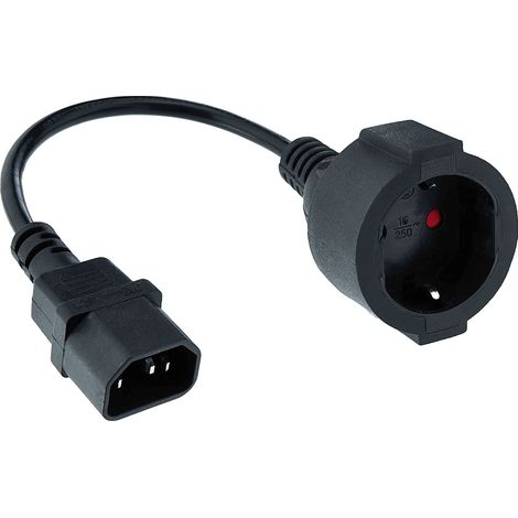 Cable Alimentación C14 a Shuko NANOCABLE 10.22.0901 (25 cm) (1/3)