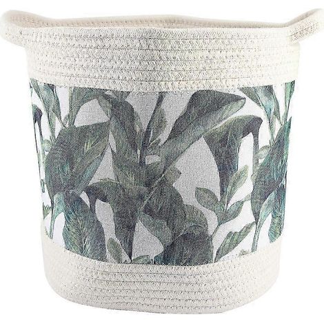 1 panier à linge vert en corde de coton, organisateur de rangement pour plantes, décoration de chambre d'enfant (303031cm) (1/5)