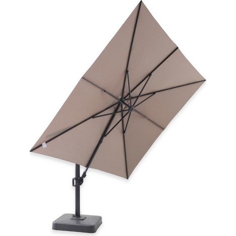 Parasol Déporté Carré Marbella 3 x 3 m toile acrylique Sunbrella Taupe Chiné (1/2)