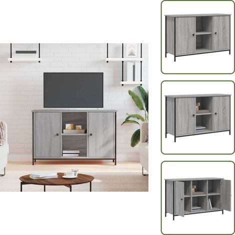 The Living Store TV-Schrank Grau Sonoma-Eiche 100x35x65 cm Holzwerkstoff - Holzwerkstoff (1/5)