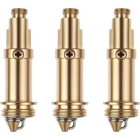Lot de 3 bondes pop-up en laiton – bouchons clack pour lavabo/baignoire, filetage M8/M16, laiton poli (1/5)