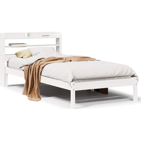 Maison Exclusive - Letto senza Materasso Bianco 75x190 in Legno Massello di Pino