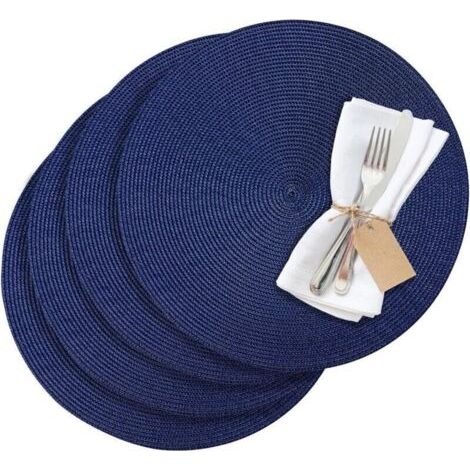 Bardusch-, Sets de Table Circle, Bleu, Gris, diamètre 38 cm, édition Saleen, 01211018154 (1/5)