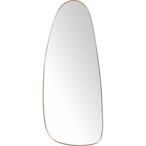 Espejo decorativo de pared con forma abstracta hecho de metal color dorado 39 x 95 cm Cergy