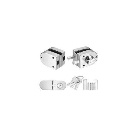 Kaelt - Serrure en acier inoxydable 304 pour porte vitrée sans cadre – Compatible avec épaisseur de verre de 8 à 12 mm – Modèle intérieur finition argenté (1/5)