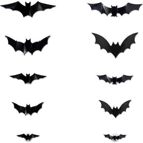 Décorations murales chauve-souris d'Halloween, autocollants lumineux en forme de C, décoration de chambre, autocollants pour la maison intérieure et extérieure (1/5)
