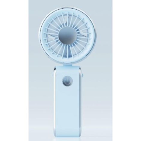 Tragbarer, faltbarer Ventilator mit 3 Geschwindigkeitsstufen, geeignet für den Einsatz zu Hause, im Büro und im Freien, USB-C-Ladeanschluss (blau). (1/5)
