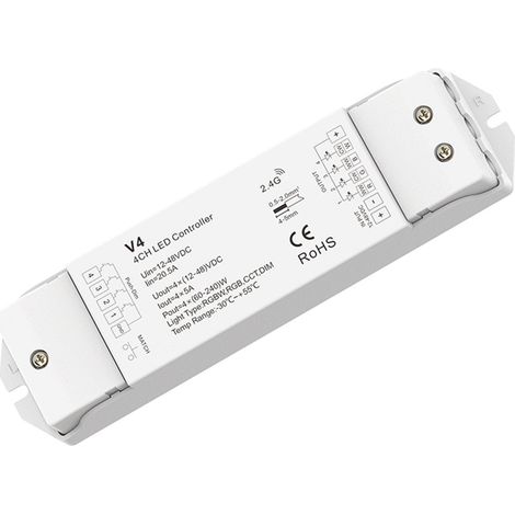 Controlador RGBW / RGB / CCT / Monocolor 12-48V DC - 20A