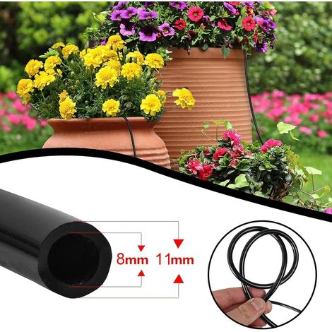 Automatisches Bewässerungssystem mit 8 mm/11 mm Mikro-Schlauch für Blumen, Pflanzen, Bonsai, Garten und Terrasse, 10 m