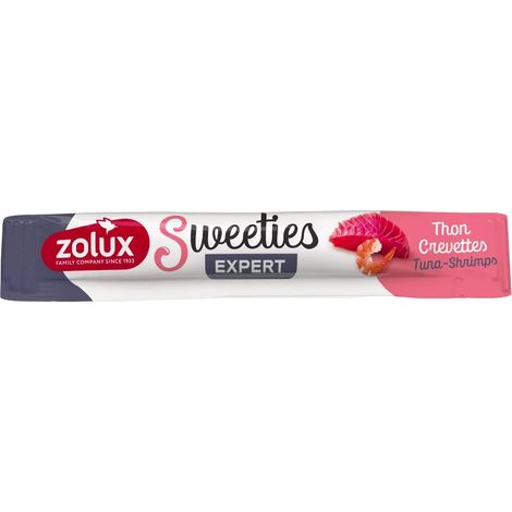 Zolux Süßes Cremiger Leckerbissen für Katzen 14 g – Thunfisch mit Garnelen 14 g