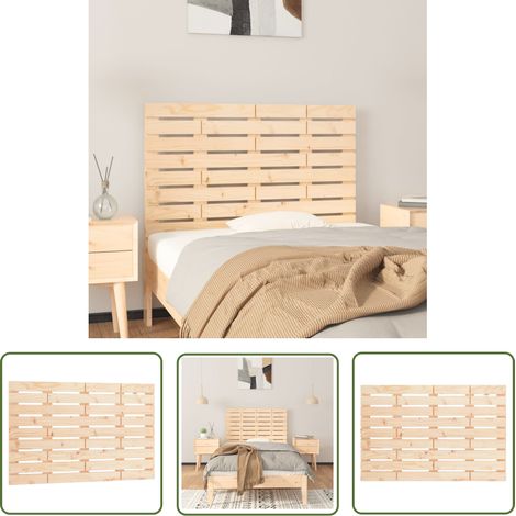 The Living Store Tête de lit murale 81x3x63 cm Bois massif de pin - Tête De Lit Murale - Tête De Lit Bois - Tête De Lit Design Classique - Support Lombaire - Installation Murale (1/5)