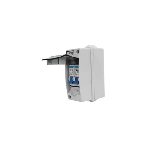 Boîtier de distribution électrique étanche avec disjoncteur miniature bipolaire (MCB) 230 V 6 A 16 A (1/5)