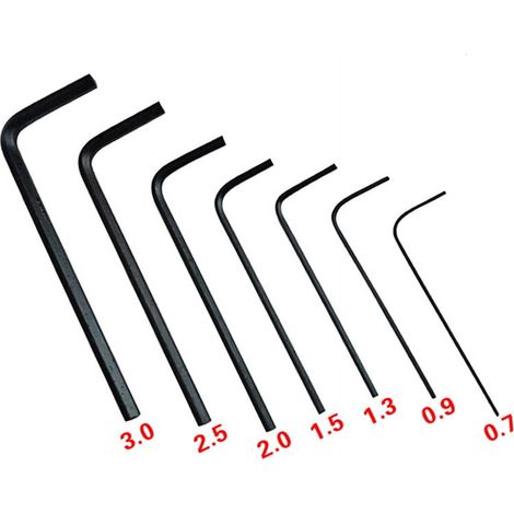 Clé Allen Hexagonale - 0,7 mm à 3 mm - Jeu de 7 Pièces - Pour Entretien Vélo Moto Auto Électroménager (1/5)