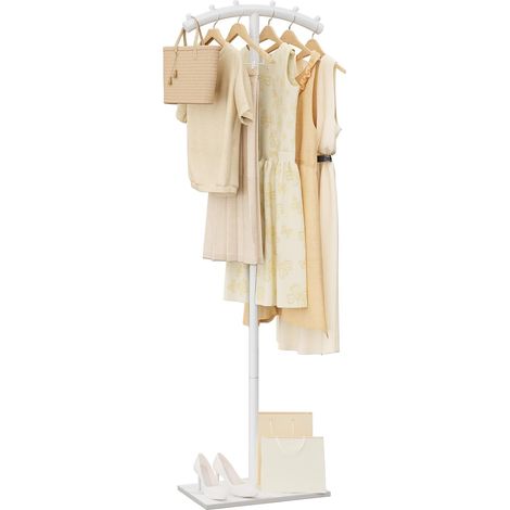 Coat Rack on Feet Metal T-Shaped Clothes Rack, 175 cm, White (1/5)
