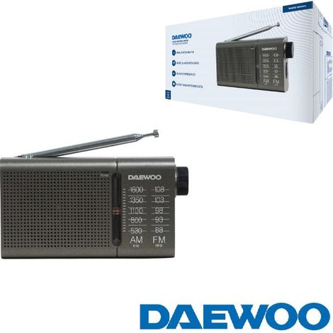 Radio daewoo am/fm con altavoz gris
