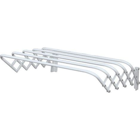 MSV, Stendibiancheria in Metallo Robusto ed Elegante, Ideale per asciugare efficacemente Il bucato in Ambienti Interni ed Esterni, Dimensioni 100 x 45 x 19 cm, Bianco
