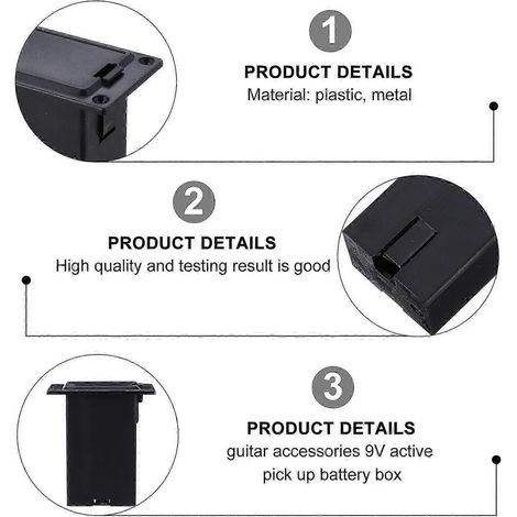 3 micros de guitare, porte-piles pour micro de basse, étui à piles pour guitare, couvercle de pile pour guitare (1/3)