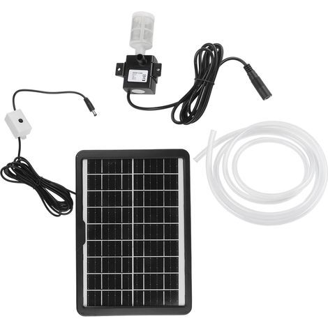 Pompe compacte Solvatten 6W, panneau 12V, submersible, 240L, avec filtre pour la circulation, alimentée en polysilicium, débit horaire de 2 m, tuyau pour aquarium, bassin et fontaine. (1/5)