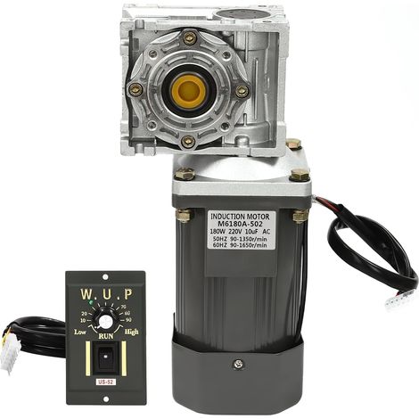 Gojoy – Moteur à engrenages 180 W – Moteur AC avec régulateur de vitesse – Couple 35 Nm – Vitesse 0-27 tr/min pour fraiseuses et machines d'impression