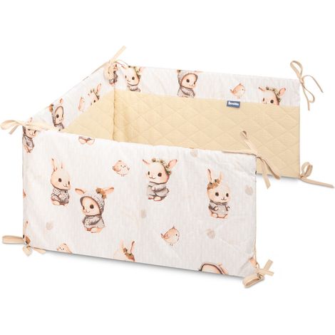 protège-lit en mousseline beige à motif lapin (1/5)